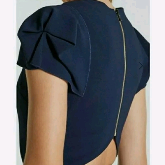Roland Mouret Navy Galaxy Capsule Square Neck Jumpsuit Size US 10 UK 14 - Picture 3 of 12